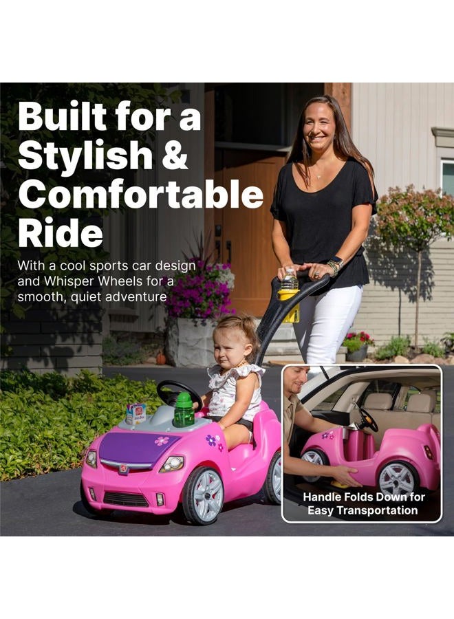 Step2 Whisper Ride II Kids Push Cars, Ride On Car, Seat Belt, Horn, Toddlers Ages 1.5 – 4 Years Old, Max Weight 50 lbs., Quick Storage, Stroller Substitute, Pink - Image 2